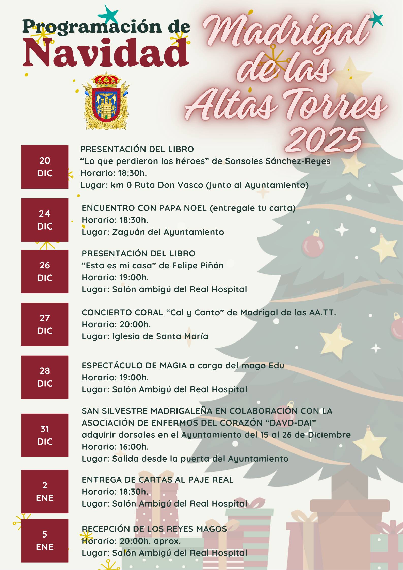 Programa Navidad 2025 | Ayuntamiento de Madrigal de las Altas Torres